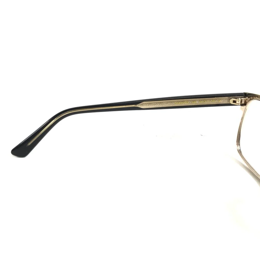Gucci Eyeglasses Frames GG0317OZ 001 Black Gold Rectangle Full Rim 56-17-145